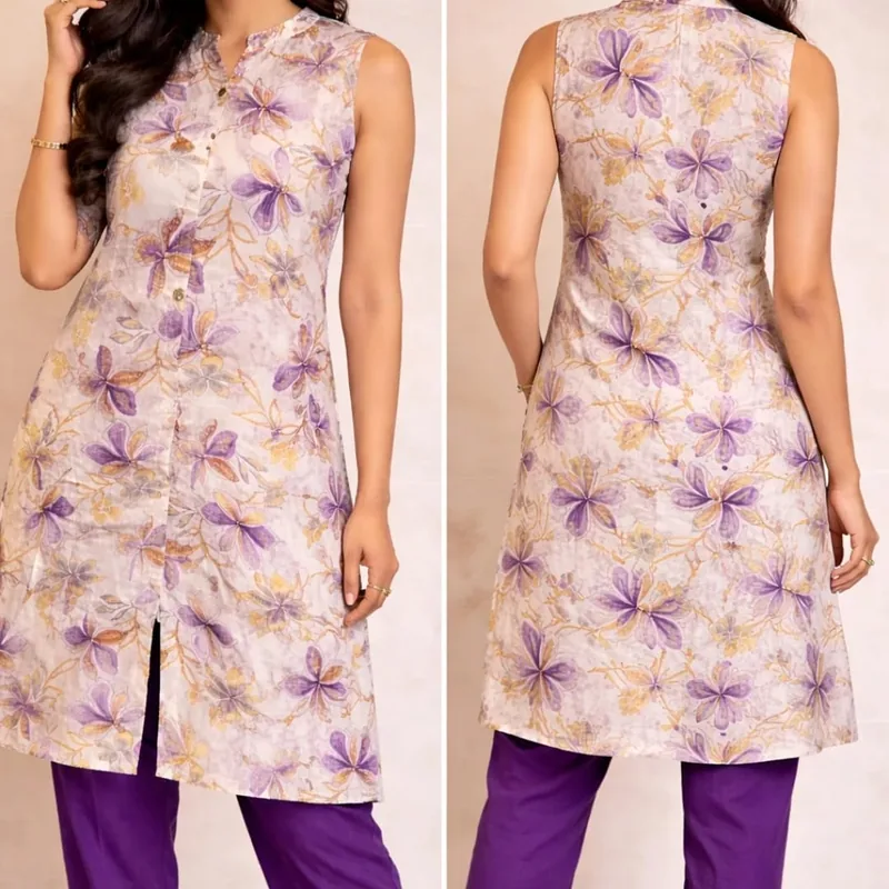 Violet Orchid Sleeveless Kurti